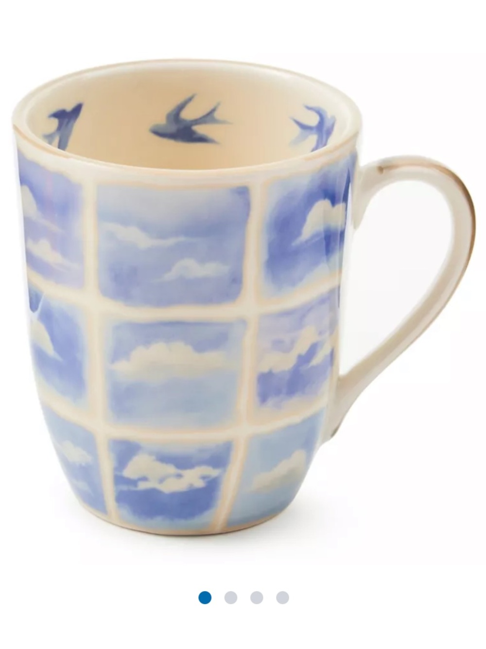 MacKenzie-Childs Cloud Watching Mug Blue Sky Pattern Ceramic Coffee Mug 12 Oz